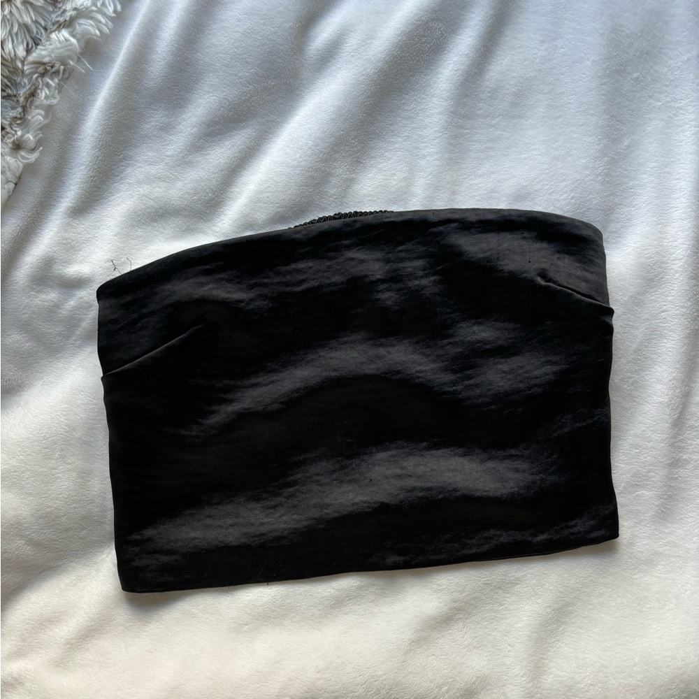 Silk strapless top